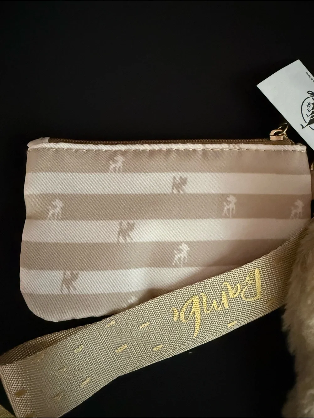 Disney Bambi Plush Keychain Wristlet - Beige